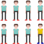 ocho hombres pixeles