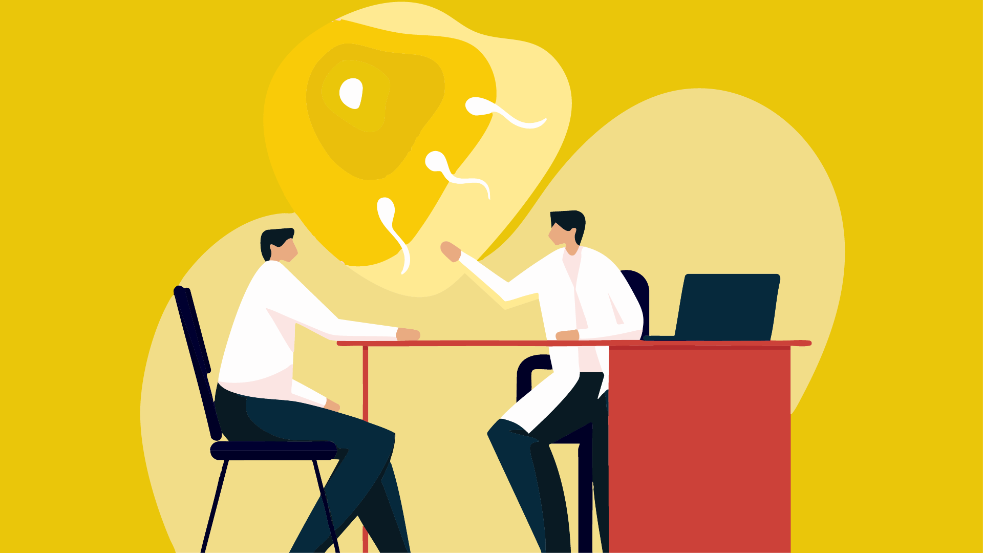 ilustración dos médicos hablando fertilidad