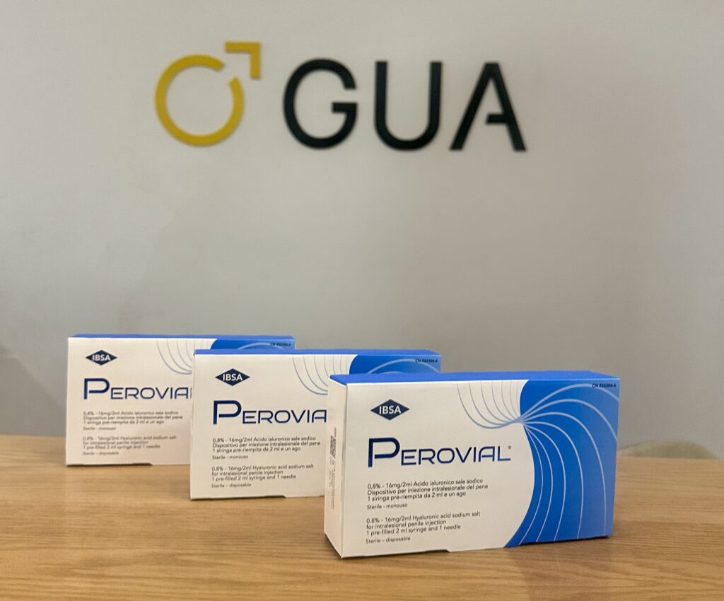 GUA incorpora Perovial®, un tratamiento intraplaca con ácido hialurónico indicado para la fase aguda de la enfermedad de Peyronie. Una opción para intervenir de forma temprana, aliviar el dolor y tratar de frenar la progresión de la curvatura.